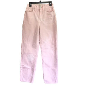 MADEWELL Pink Baggy Straight‎ High Waist Jeans Size 26 with Discoloring